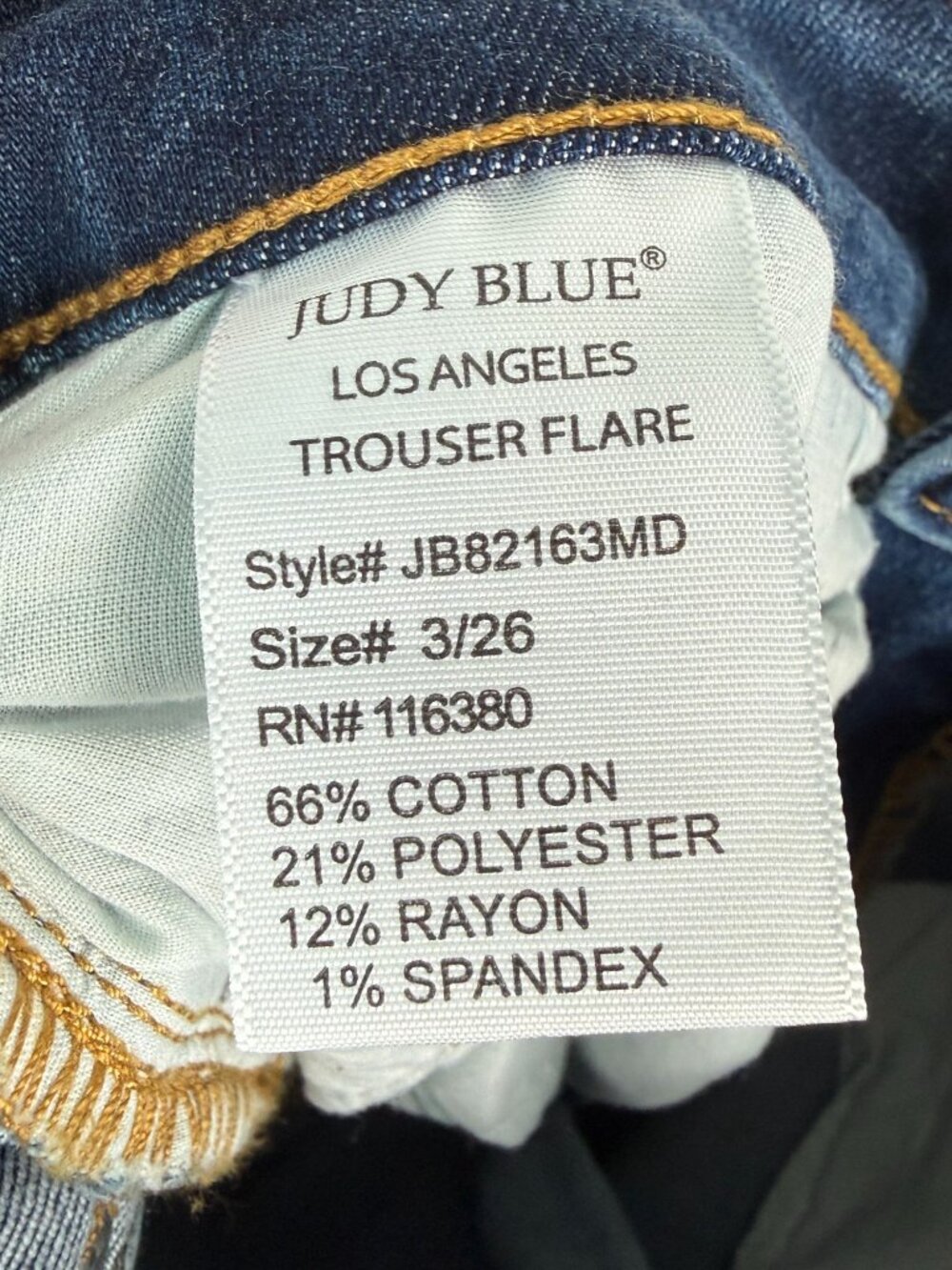Judy Blue Trouser Flare Jeans Mid-Rise Medium Wash 3/26 Western Denim Tall Girl - Picture 8 of 9
